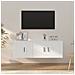 Set Di Mobili Porta Tv 2 Pz Bianco In Legno Multistrato - Foto miniatura 1
