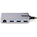 Hub USB-C con Etherenet a 3 porte - 3x porte USB-A, Gigabit Ethernet RJ45, USB 3.0 5Gbps, alimentazione tramite bus, cavo lungo 30 cm - Adattatore hub USB Type-C portatile con GbE - Foto miniatura 3