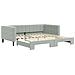 Divano Letto Con Letto Estraibile Grigio Chiaro 100x200 Velluto - Foto miniatura 2