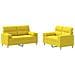 Set Di Divani 2 Pz Con Cuscini Giallo Chiaro In Tessuto - Foto miniatura 2