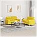 Set Di Divani 2 Pz Con Cuscini Giallo Chiaro In Tessuto - Foto miniatura 1