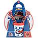 Set Pappa 5 Pezzi Rosso E Blu In Plastica Spiderman Piatti Bicchiere Posate - Foto miniatura 3