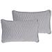 Set Di 2 Cuscini Motari Velluto 30 X 50 Cm Grigio Trama Geometrica - Foto miniatura 5