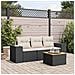 Set Divani da Giardino 4 pz con Cuscini Nero in Polyrattan - Foto miniatura 2