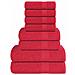 Set Asciugamani 8 Pz Rossi 360 Gsm 100% Cotone - Foto miniatura 1