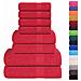 Set Asciugamani 8 Pz Rossi 360 Gsm 100% Cotone - Foto miniatura 2