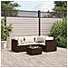Set Divani Da Giardino 5 Pz Con Cuscini Marrone In Polyrattan - Foto miniatura 1