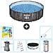 Piscina Fuori Terra - In Giro - 427x107 Cm - Grigio - Include Accessori Coordinati Cb36 - Foto miniatura 1