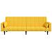 Lusso Casadino -  Divano Letto A 2 Posti Con 2 Cuscini Giallo In Tessuto - Foto miniatura 4