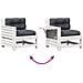 Lusso Casadino -  Set Salotto Giardino 4pz Con Cuscini Bianco Legno Massello Pino - Foto miniatura 7