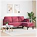 Divano 3 Posti con Chaise L-shaped Rosso Vino 160 cm in Velluto - Foto miniatura 3
