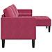 Divano 3 Posti con Chaise L-shaped Rosso Vino 160 cm in Velluto - Foto miniatura 5