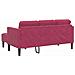 Divano 3 Posti con Chaise L-shaped Rosso Vino 160 cm in Velluto - Foto miniatura 6