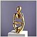 Statua Del Pensatore Astratto - Decorazione Per La Casa In Resina Gold - Foto miniatura 3