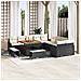 Set da giardino  13 pezzi con cuscini polyrattan nero, Divano da giardino 2 posti  con cuscini polyrattan nero, Set da pranzo da giardino 3 pezzi  con cuscini polyrattan nero - Foto miniatura 2