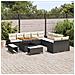 Set da giardino  13 pezzi con cuscini polyrattan nero, Divano da giardino 2 posti  con cuscini polyrattan nero, Set da pranzo da giardino 3 pezzi  con cuscini polyrattan nero - Foto miniatura 3