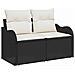 Set da giardino  13 pezzi con cuscini polyrattan nero, Divano da giardino 2 posti  con cuscini polyrattan nero, Set da pranzo da giardino 3 pezzi  con cuscini polyrattan nero - Foto miniatura 6