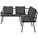Set Divano da Giardino 2 Pezzi con Cuscini Nero Polyrattan - Foto miniatura 6