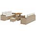 Set Divano da Giardino 9 Pezzi con Cuscini Beige Polyrattan Acacia,  Set da Pranzo da Giardino 3 Pezzi con Cuscini Beige Polyrattan Acacia - Foto miniatura 1