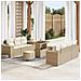 Set Divano da Giardino 9 Pezzi con Cuscini Beige Polyrattan Acacia,  Set da Pranzo da Giardino 3 Pezzi con Cuscini Beige Polyrattan Acacia - Foto miniatura 2