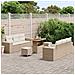 Set Divano da Giardino 9 Pezzi con Cuscini Beige Polyrattan Acacia,  Set da Pranzo da Giardino 3 Pezzi con Cuscini Beige Polyrattan Acacia - Foto miniatura 3