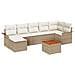 Set Divano Giardino da 8 Pezzi con Cuscini Beige in Poly Rattan Acacia - Foto miniatura 1