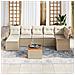 Set Divano Giardino da 8 Pezzi con Cuscini Beige in Poly Rattan Acacia - Foto miniatura 3