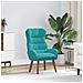 Poltrona Rilassante in Velluto Turchese - Foto miniatura 2