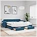 Divano Letto Estraibile con Cassetti Blu 100x200 cm in Velluto - Foto miniatura 2