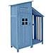 Armadio Da Giardino Casetta Da Giardino Armadio Da Giardino, Lxpxa:124x46x174cm, Adatto Per Piccoli Giardini, Blu, (capanna Di Legno, 1 Pz., Casetta Da Giardino) - Foto miniatura 4
