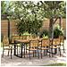 Set da Pranzo per Giardino 9 pcs Nero e Legno 200 x 80 x 75 cm - Foto miniatura 2