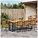 Set da Pranzo per Giardino 9 pcs Nero e Legno 200 x 80 x 75 cm - Foto miniatura 4