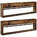 Scaffale per riviste 2 pcs Rovere fumé 100 x 12 x 30 cm - Foto miniatura 1