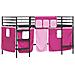 Struttura del Letto Loft per Bambini con Tendine Nero e rosa - Foto miniatura 4