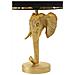 Lampada Da Comodino Elefante Piccola In Resina Dorata Con Paralume In Tessuto Nero - Foto miniatura 2