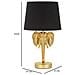 Lampada Da Comodino Elefante Piccola In Resina Dorata Con Paralume In Tessuto Nero - Foto miniatura 6