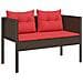 Set Divano da Giardino 6 pcs Marrone e Rosso polyrattan - Foto miniatura 4