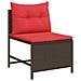 Set Divano da Giardino 6 pcs Marrone e Rosso polyrattan - Foto miniatura 5
