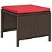 Set Divano da Giardino 6 pcs Marrone e Rosso polyrattan - Foto miniatura 6