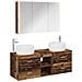 Set di mobili per il bagno 4 pcs Legno antico - Foto miniatura 1