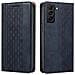 Cintura Magnetica Custodia Per Samsung Galaxy S22+ (s22 Plus) Custodia Portafoglio + Mini Ciondolo Blu - Foto miniatura 1