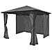Gazebo Con Tenda Antracite In Alluminio 300x300 Cm - Foto miniatura 2