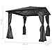 Gazebo Con Tenda Antracite In Alluminio 300x300 Cm - Foto miniatura 5