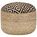 Pouf Lavorato A Mano Nero 45x30 Cm In Juta - Foto miniatura 1