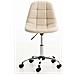 Sedia Ufficio Emil in Similpelle Trapuntata - Poltroncina da Scrivania con Ruote Antiattrito I Sgabello da Scrivania con Schienale I Poltrona Girevole Regolabile Crema - Foto miniatura 2