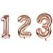 Partydeco - Palloncino Alluminio Numero Color Oro Rosa - Foto miniatura 1