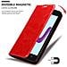 Custodia Compatibile Con Wiko Sunny 3 In Rosso Mela - Coperchio Protettiva Con Chiusura Magnetica, Funzione Stand E Tasca Per Le Carte - Foto miniatura 3