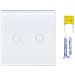 Doppio Interruttore Con Vetro Sh202 Touch, Bianco Con Indicatore Led - Foto miniatura 2
