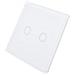 Doppio Interruttore Con Vetro Sh202 Touch, Bianco Con Indicatore Led - Foto miniatura 3