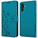 Custodia Compatibile Con Samsung Galaxy A13 5g In Blu Fiore - Coperchio Protettivo In Design Floreale Con Chiusura Magnetica, Funzione Stand E Slot Per Carte - Foto miniatura 7